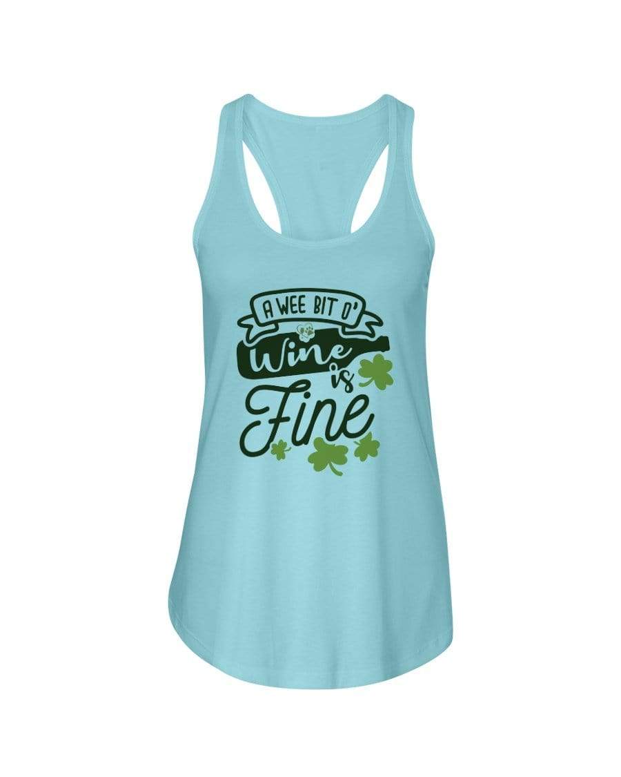 Shirts Cancun / XS Winey Bitches Co A Wee Bit O' Wine Is Fine" Ladies Racerback Tank Top* WineyBitchesCo