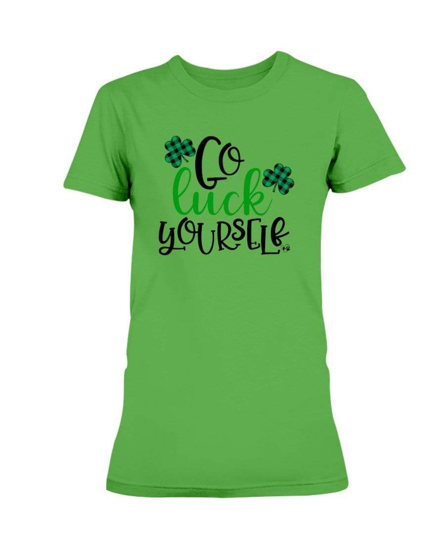Shirts Electric Green / S Winey Bitches Co "Go Luck Yourself" Ladies Missy T-Shirt WineyBitchesCo