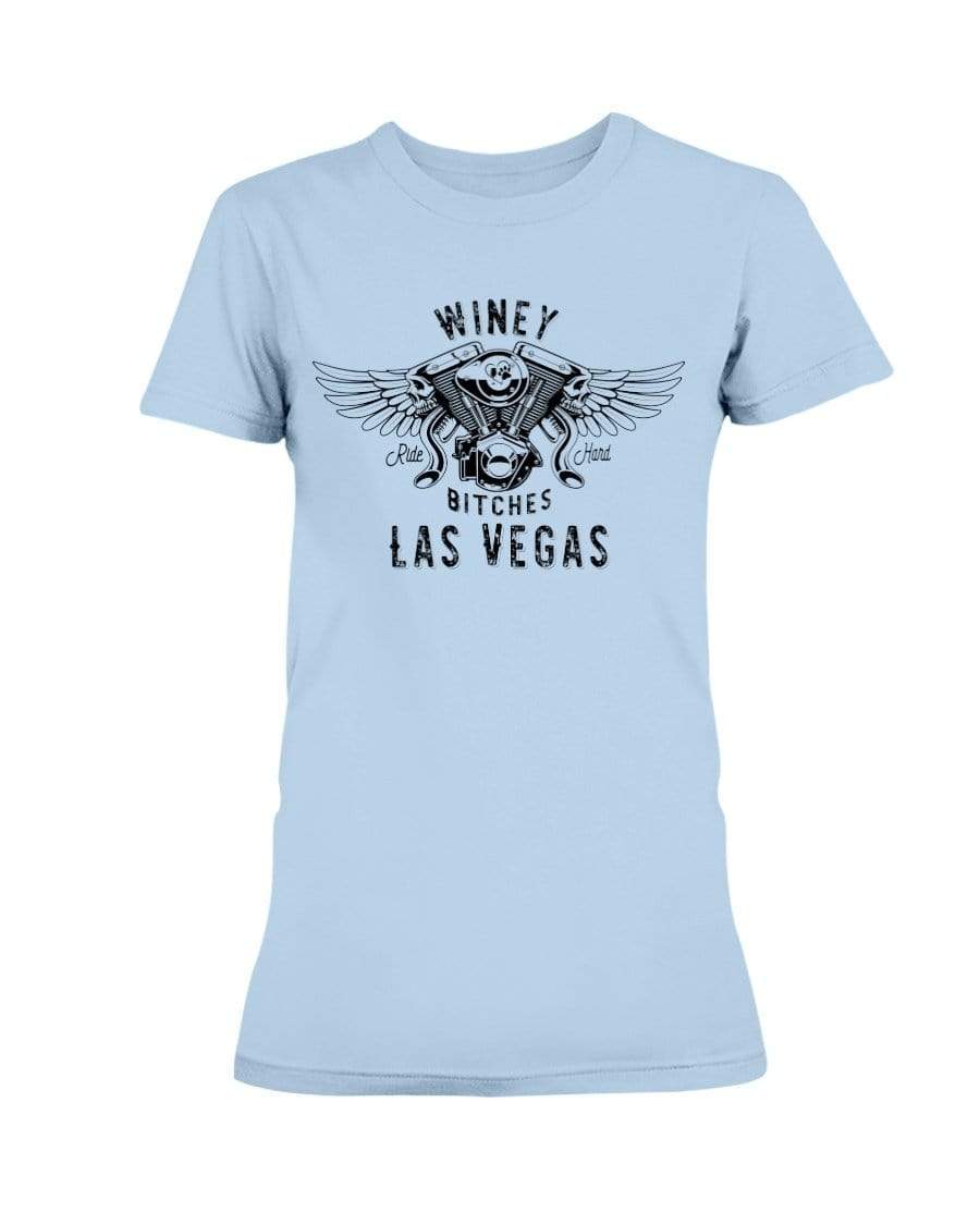 Shirts Light Blue / XS Winey Bitches Co "Ride Hard Las Vegas" Ultra Ladies T-Shirt-Blk Ltrs WineyBitchesCo