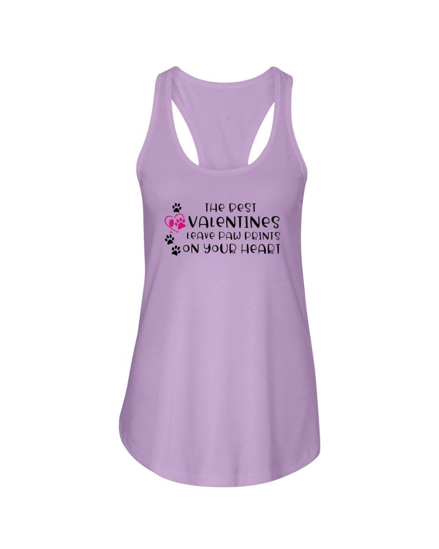 Shirts Lilac / XS Winey Bitches Co "The Best Valentines Leave Paw Prints On Your Heart" Ladies Racerback Tank Top* WineyBitchesCo