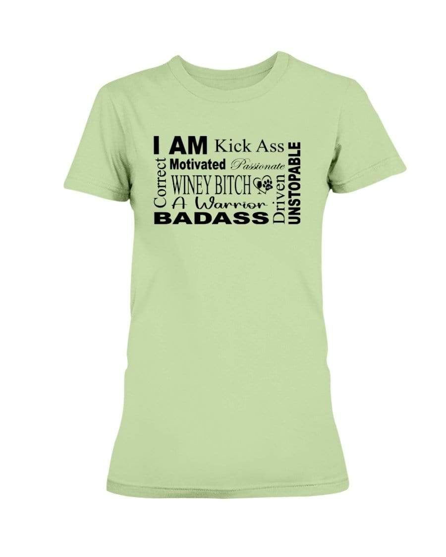 Shirts Mint Green / XS Winey Bitches Co "I Am Motivated" Black Lettering- Ultra Ladies T-Shirt WineyBitchesCo