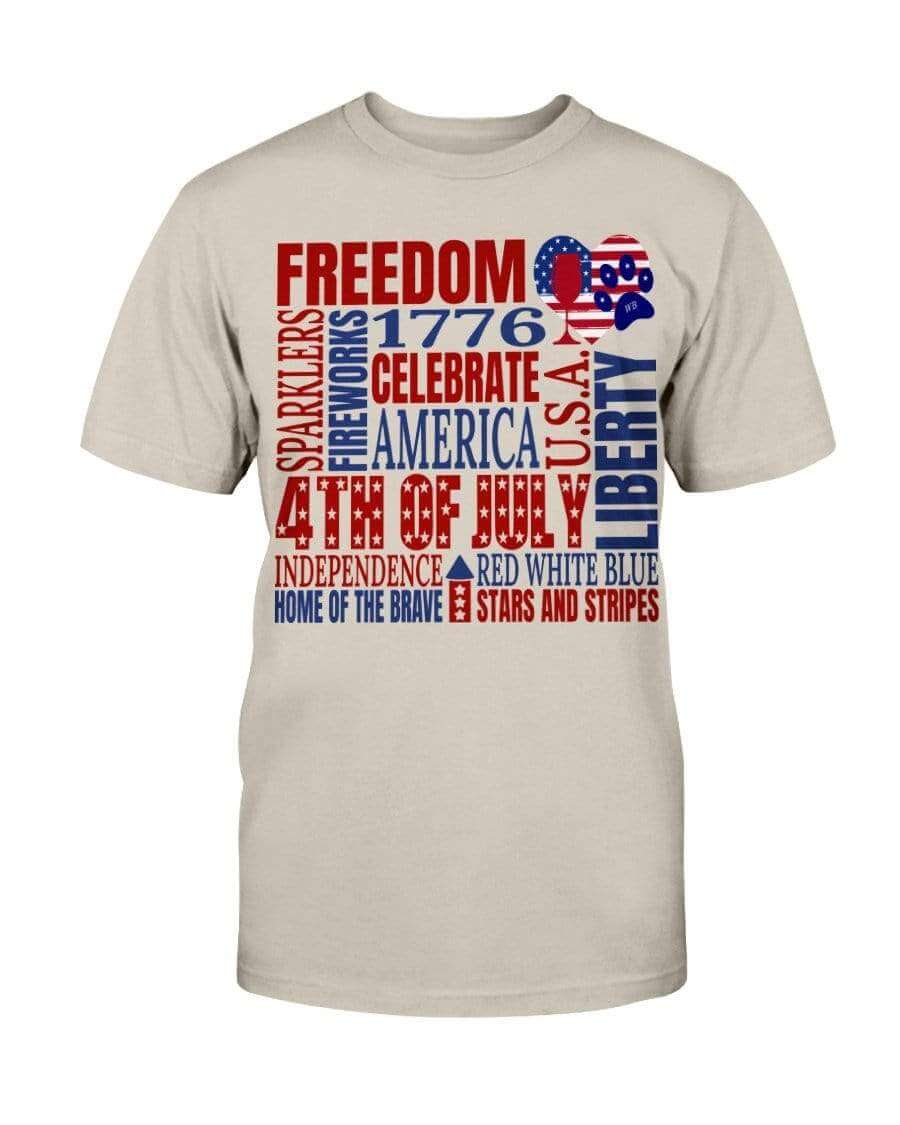 Shirts Sand / S Winey Bitches Co "Celebrate America" Ultra Cotton T-Shirt-4th of July WineyBitchesCo