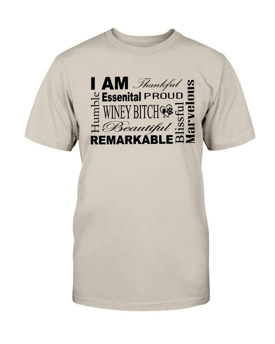 Shirts Sand / S Winey Bitches Co "I Am Proud" Black Lettering- Ultra Cotton T-Shirt WineyBitchesCo