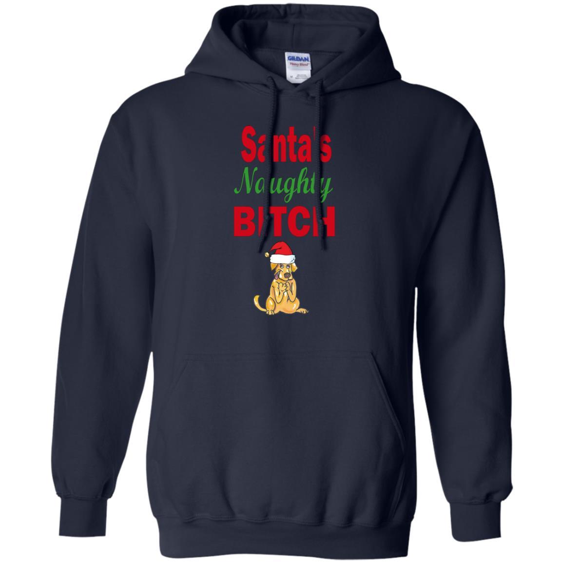 Sweatshirts Navy / S WineyBitches.co Santa's Naughty Bitch-Jazzy Pullover Hoodie WineyBitchesCo