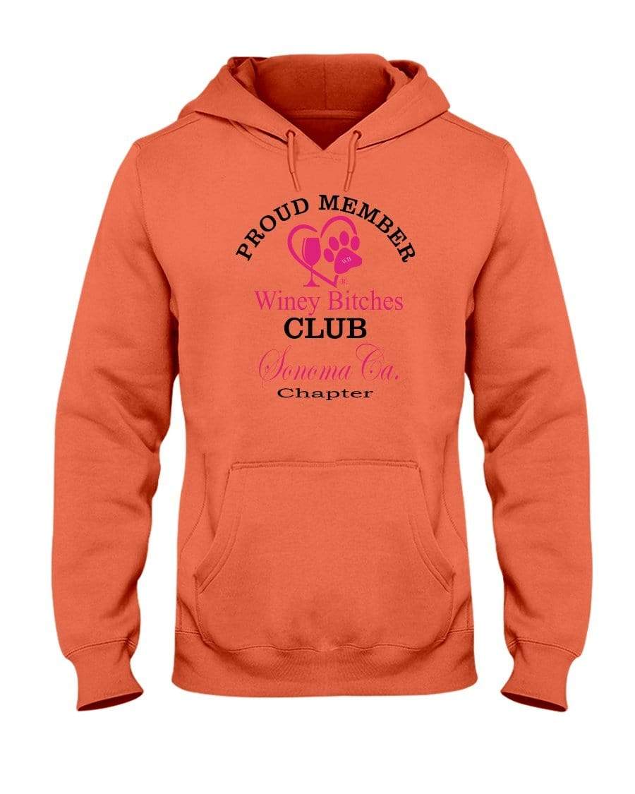 Sweatshirts Retro Heather Coral / S Winey Bitches Club-Proud Member-Sonoma Ca Chapter 50/50 Hoodie WineyBitchesCo