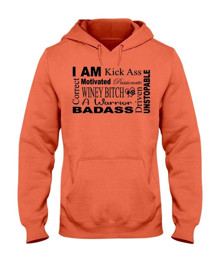 Sweatshirts Retro Heather Coral / S Winey Bitches Co "I Am Motivated" Black Lettering-50/50 Hoodie WineyBitchesCo