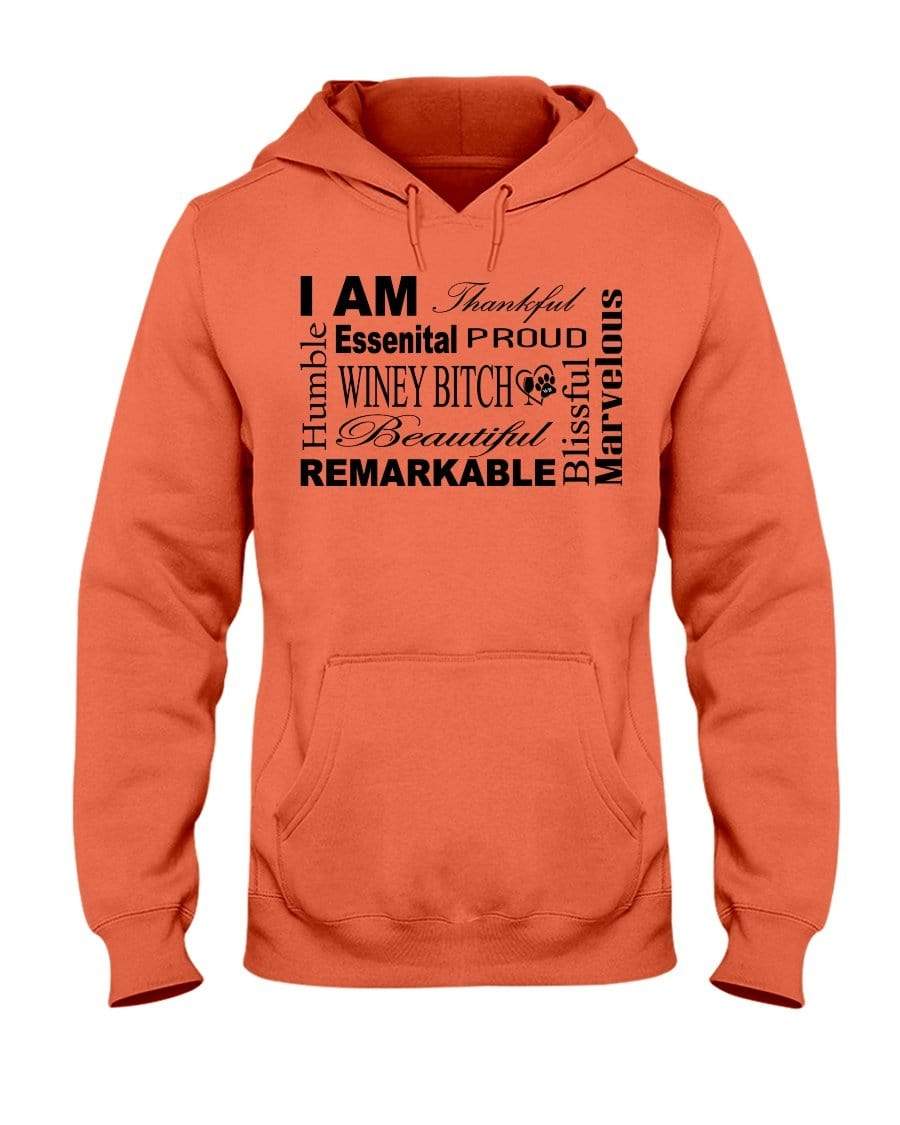 Sweatshirts Retro Heather Coral / S Winey Bitches Co "I Am Proud" Black Lettering- 50/50 Hoodie WineyBitchesCo