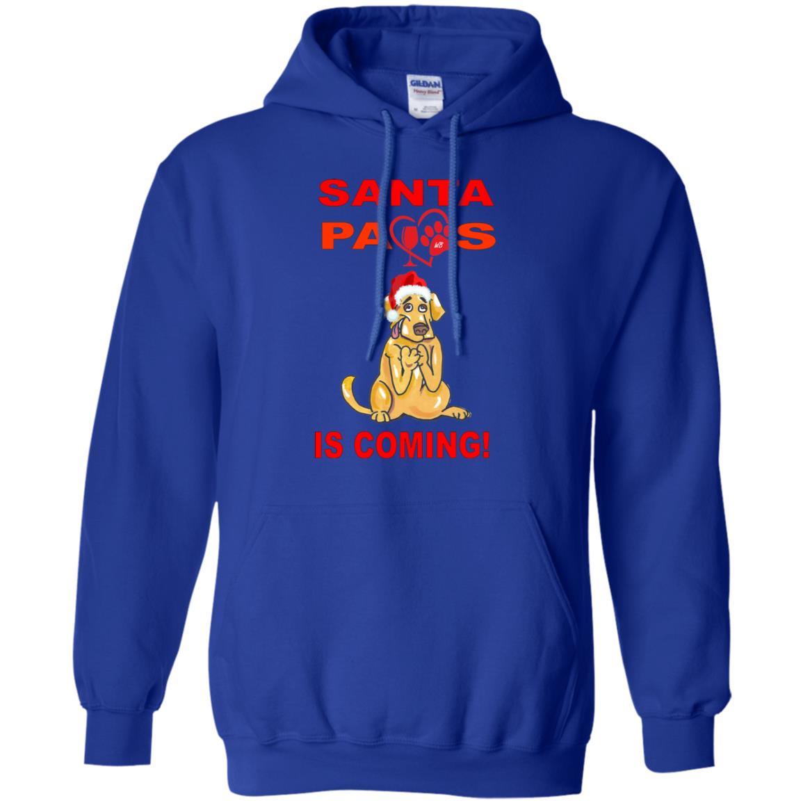 Sweatshirts Royal / S WineyBitches.co "Santa Paws Is Coming " Pullover Hoodie 8 oz. WineyBitchesCo