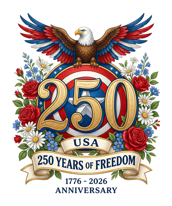 Winey Bitches Co RWB Eagle with Roses 250 Years Of Freedom Glitter Glasses
