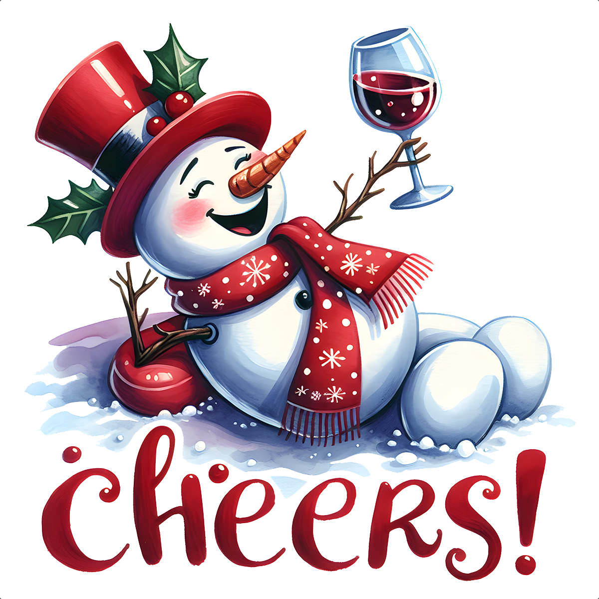 Winey Bitches Co "Cheers!" Snowman Holiday Drinkware-Choose your color