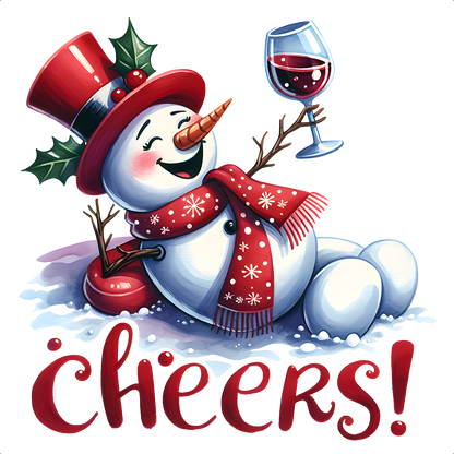 Winey Bitches Co "Cheers!" Snowman Holiday Drinkware-Choose your color