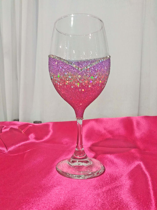Winey Bitches Co Blinged Two-Tone Stem or Stemless Wine Glasses