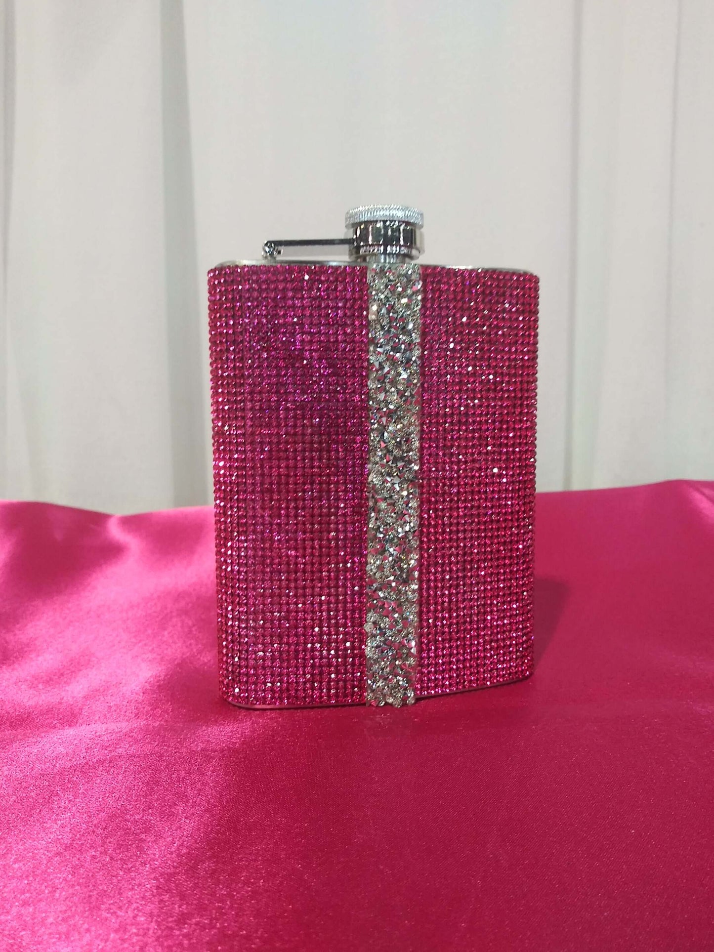 Blinged Stainless Steel Hip Flask 8 oz. - Choose Color