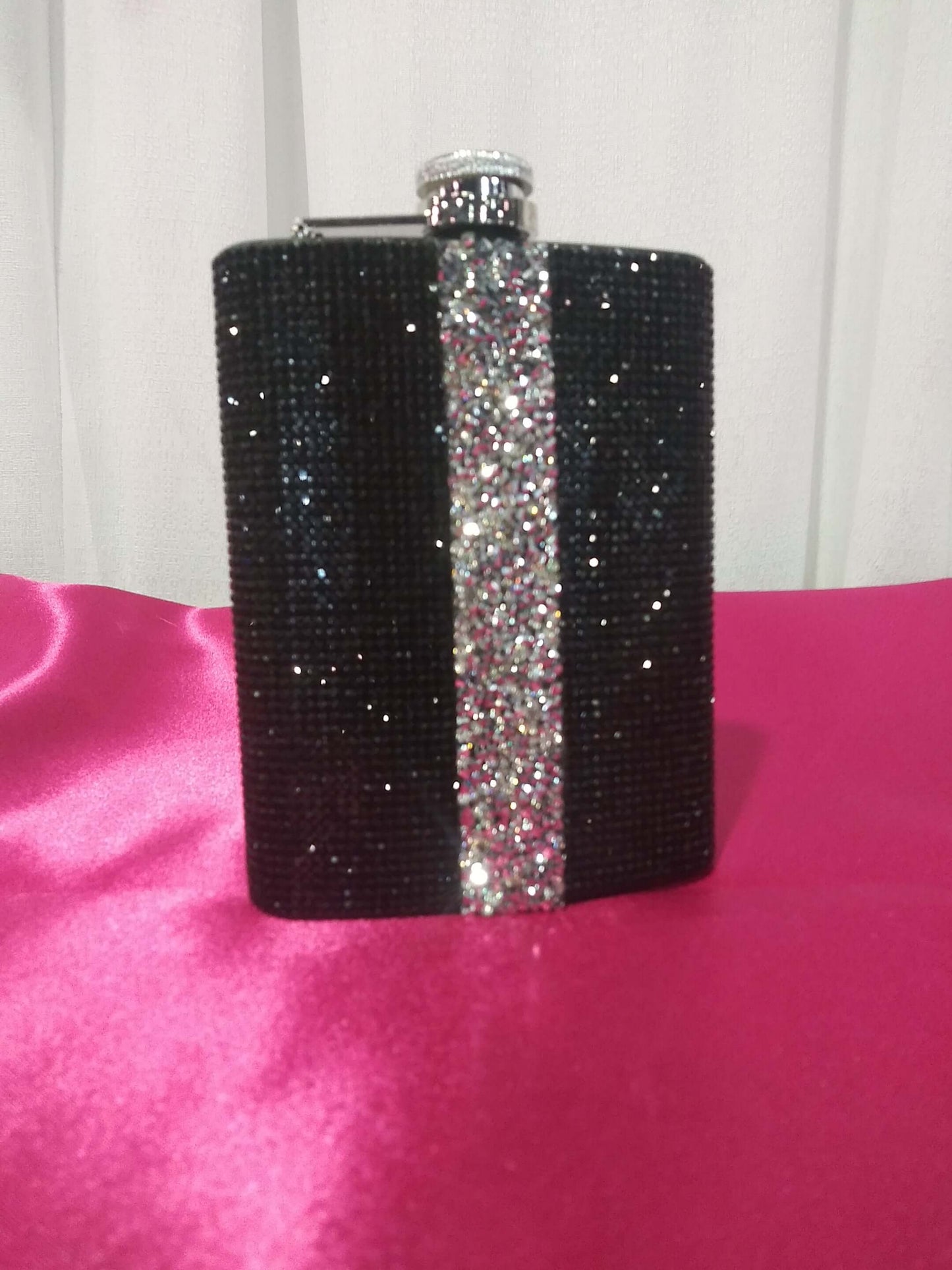 Blinged Stainless Steel Hip Flask 8 oz. - Choose Color