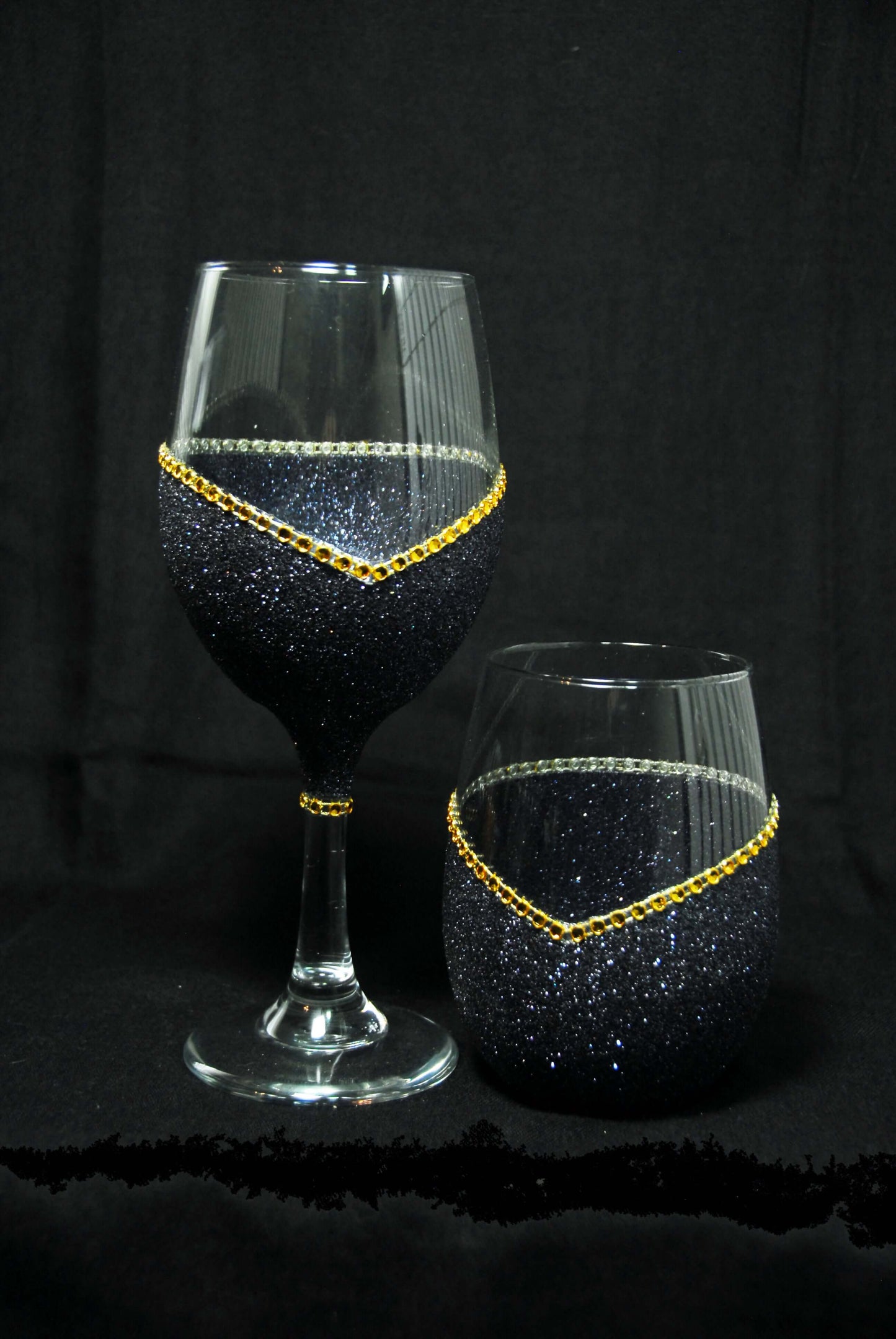 Bling Stem TRITON Shatterproof V Style Wine Glasses-Choose your color
