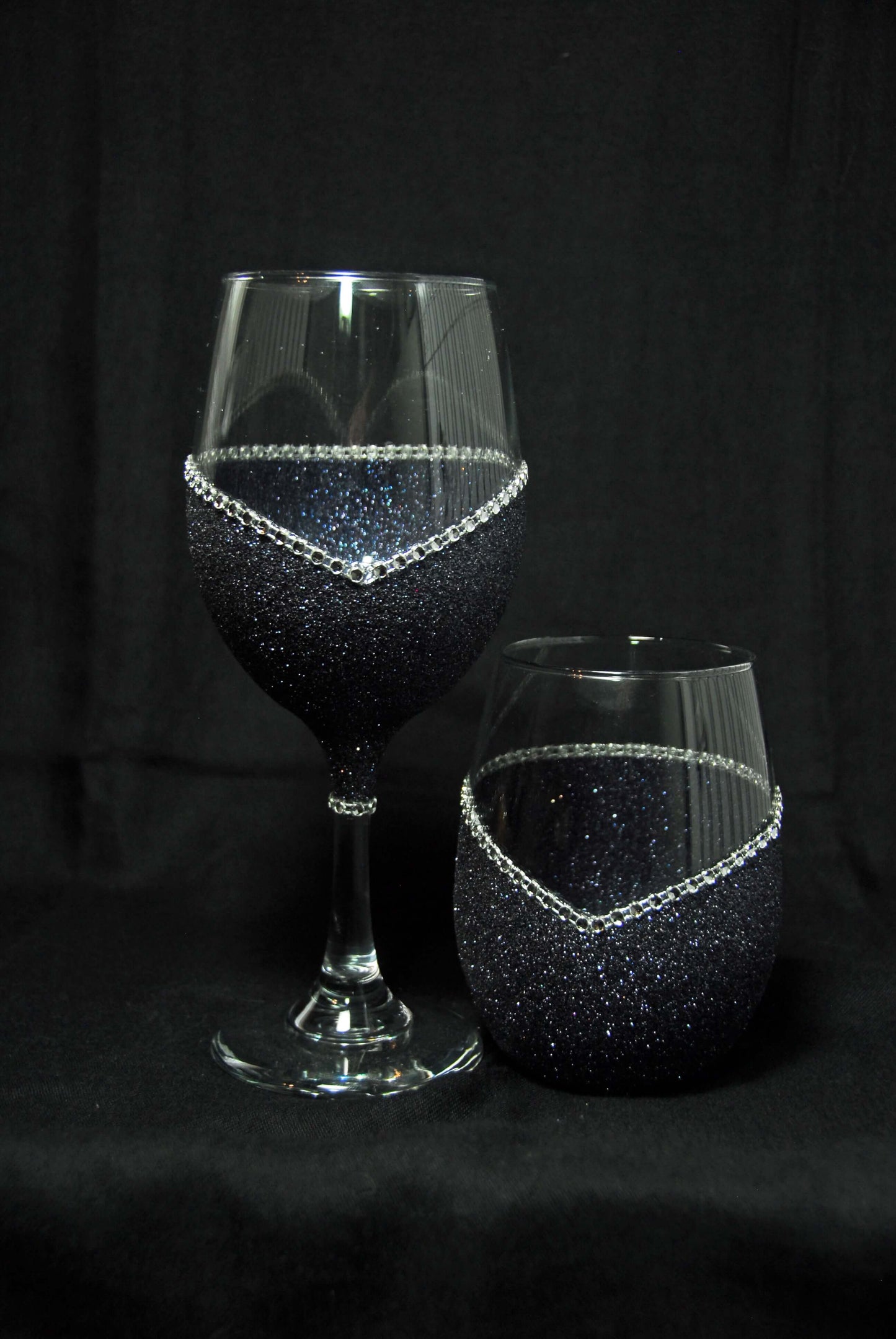 Bling Stem TRITON Shatterproof V Style Wine Glasses-Choose your color
