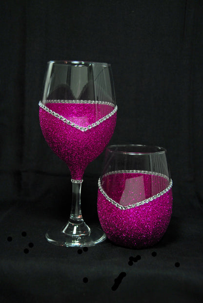Personalize Your Glass – Bling Stem or Stemless Wine Glass (Winey Bitches Custom Collection)