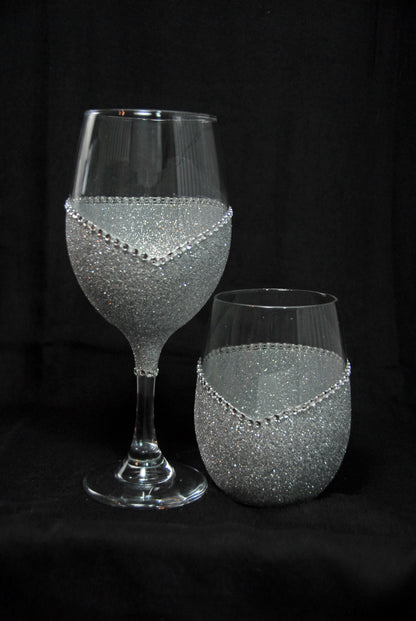 Winey Bitches Co USA 250 Years Of Freedom Glitter Glasses