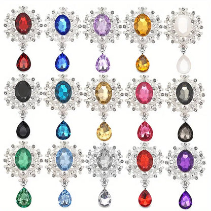 Stunning Starburst Tear Drop Dangle Tipsy Sips – Magnetic Bling for Your Wine Glass (Classic Collection)