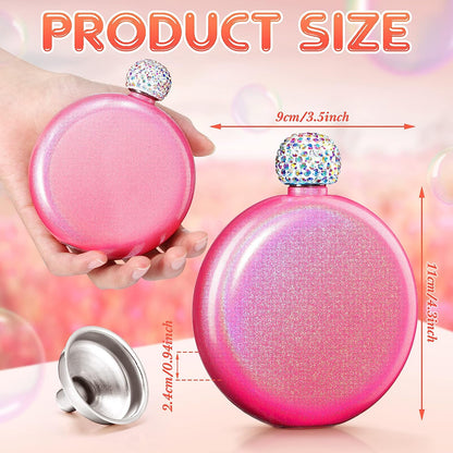 Winey Bitches Women's Round Wedding Flasks- Choose color and Saying