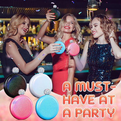 Winey Bitches Women's Round Blank Flasks- Choose color