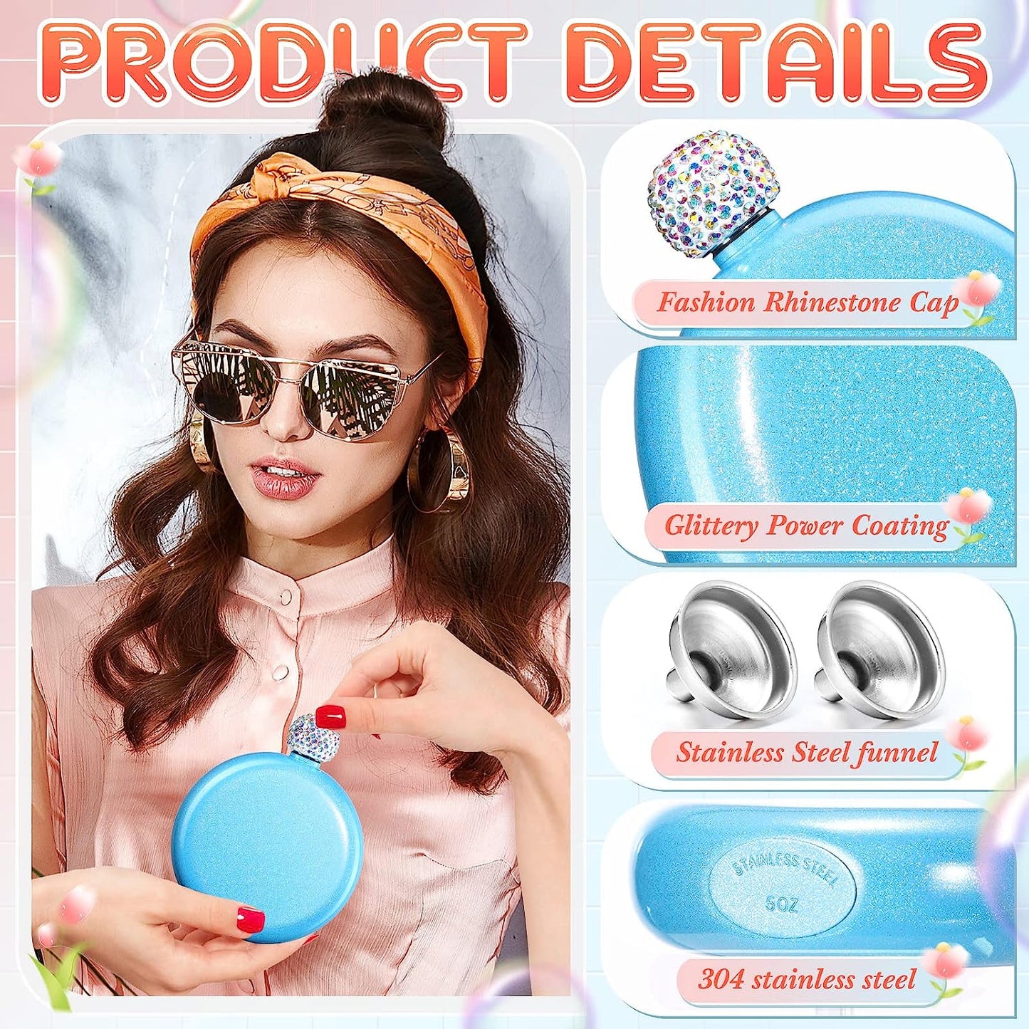 Winey Bitches Women's Round Blank Flasks- Choose color