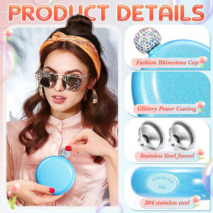 Winey Bitches Women's Round Blank Flasks- Choose color