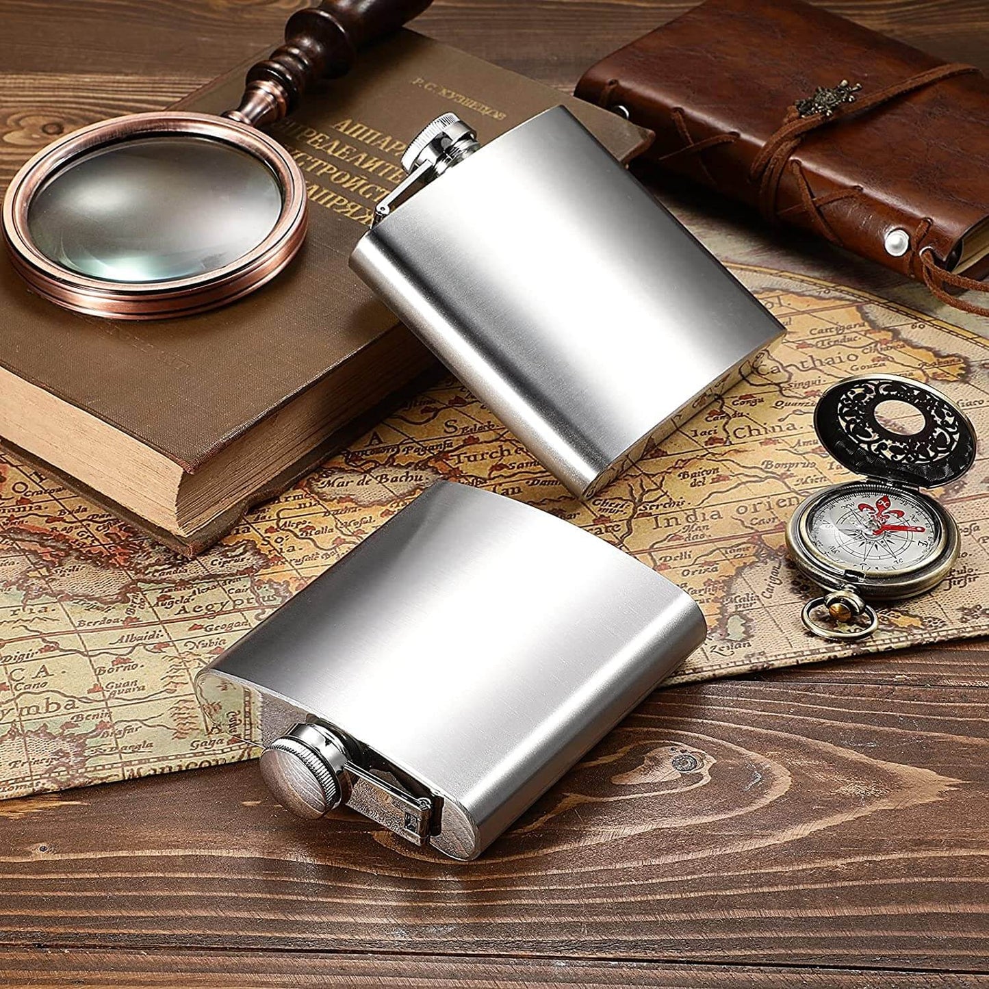Stainless Steel Hip Flask Silver 8 oz. Leak Proof Drinking Liquor Flask