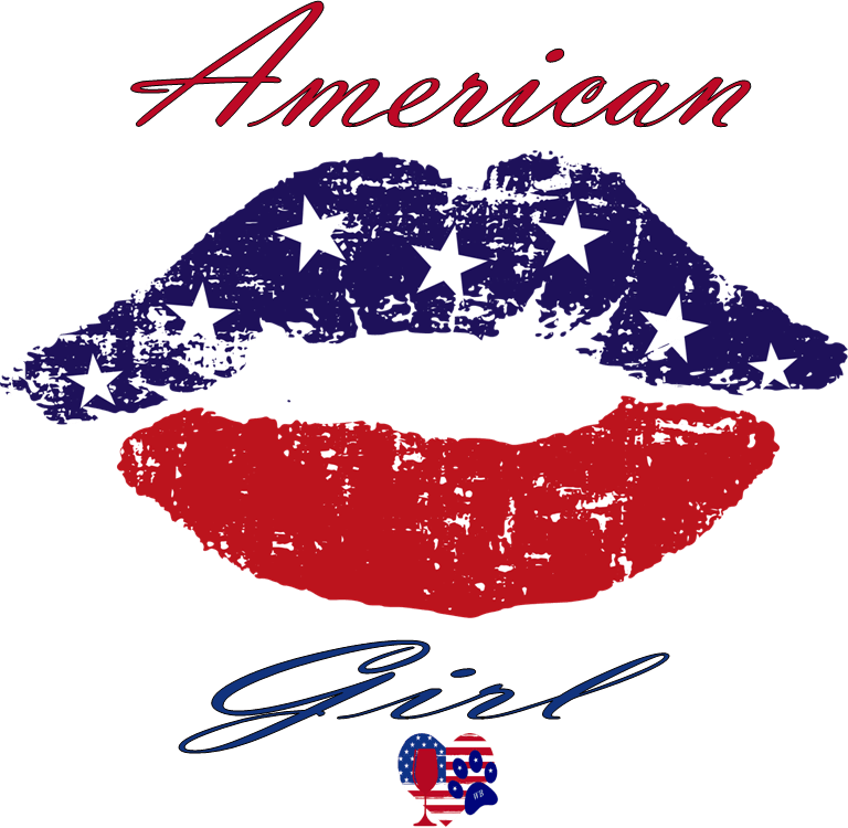 American Girl – Bling Glitter Glass Wine Glasses (4th of July Collection)