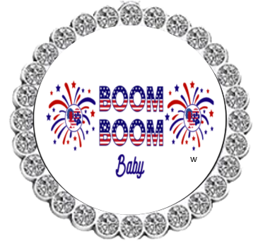 Winey Bitches Co Boom Boom Baby Patriotic Tipsy Sip Magnectic Wine Charm