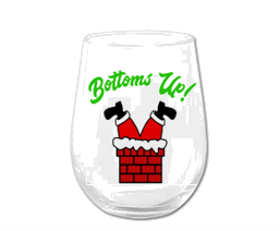 Winey Bitches Co Funny Christmas Holiday Stemless Wine Glass 4 pack "Holiday Cheer"