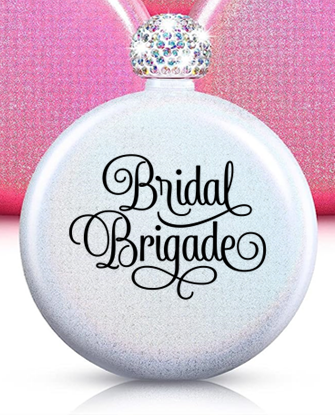 Winey Bitches Women's Round Wedding Flasks- Choose color and Saying