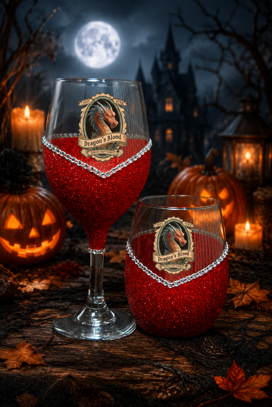 Winey Bitches Co 🐉🍷 Dragon’s Blood Halloween Potion Glitter Wine Glass
