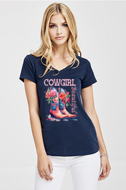 New-Cowgirl Beautiful Country Western Graphic Tee