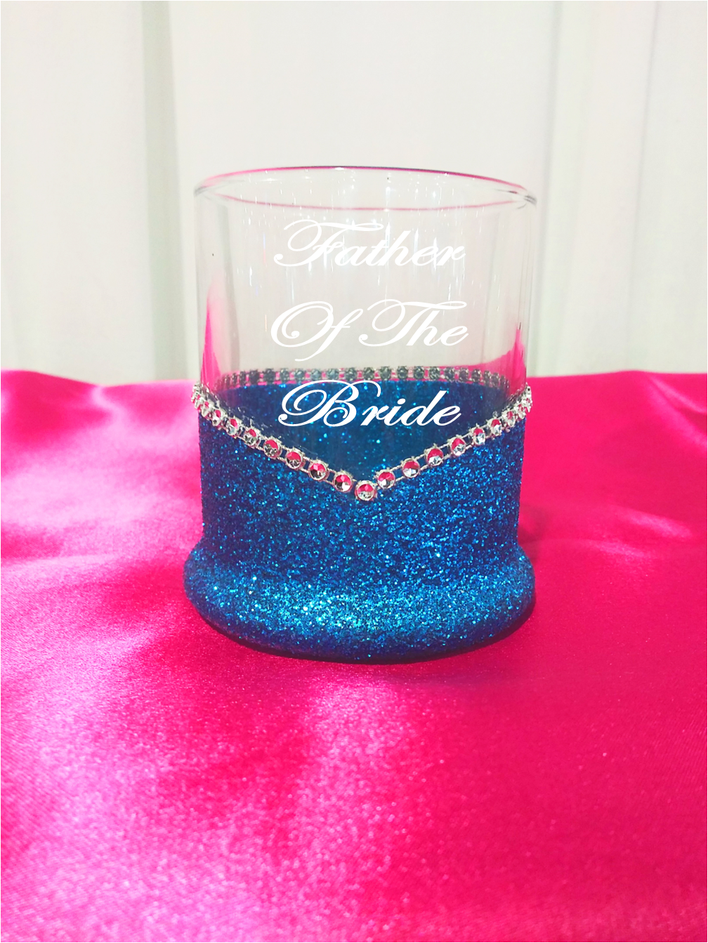 Father of Bride Glitter Whiskey Glass | Wedding Gift  | Winey Bitches Co