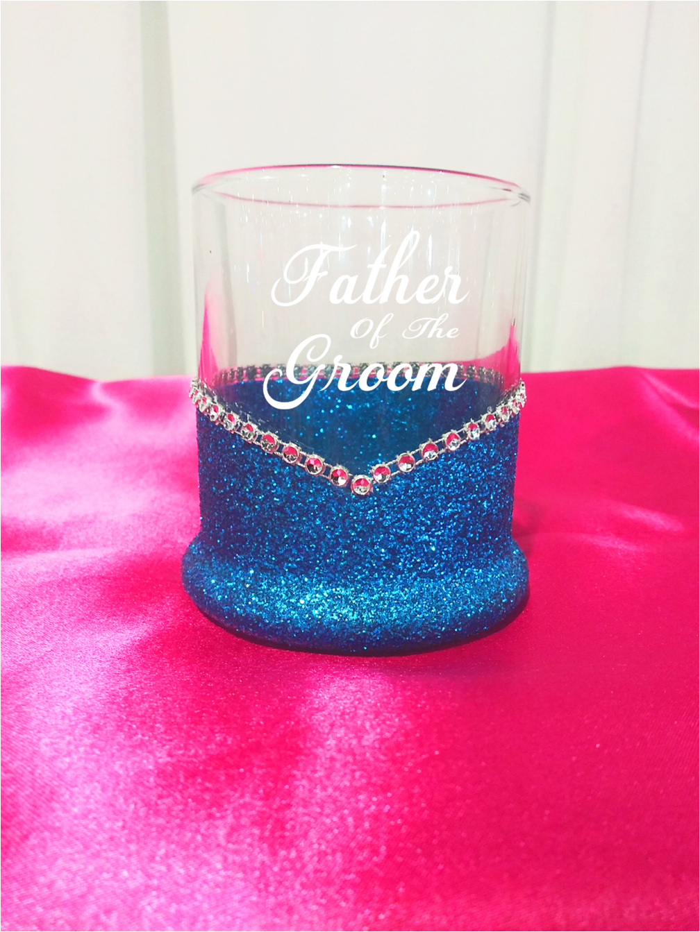 Father of Groom Glitter Whiskey Glass | Wedding Gift  | Winey Bitches Co