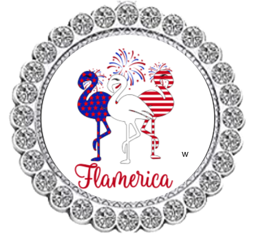 Winey Bitches Co Flamerica Flamingos Patriotic Tipsy Sip Magnectic Wine Charms