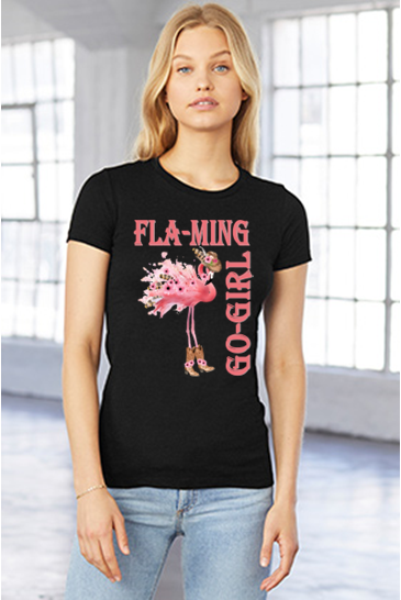 New-Fla-Ming Go-Girl- Country Western Graphic Tee