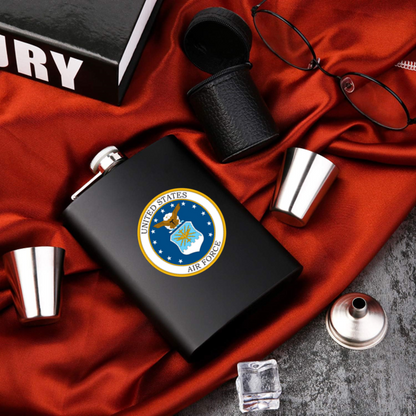 🍾💋✨ Military Black Stainless Steel Hip Flask Silver or Matte Black 8 oz . Leak Proof Flask