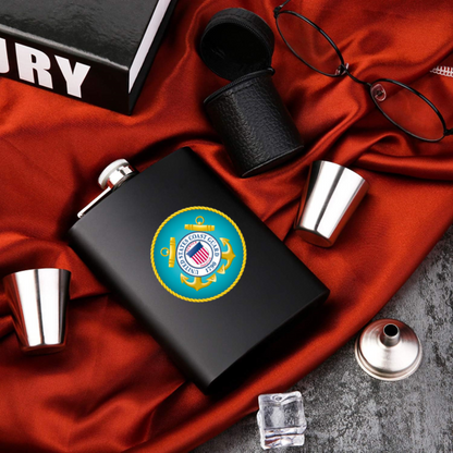 🍾💋✨ Coast Guard Flask — 8 oz Stainless Steel (Includes Funnel)