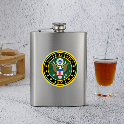 🍾💋✨ Military Black Stainless Steel Hip Flask Silver or Matte Black 8 oz . Leak Proof Flask