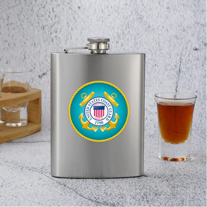 🍾💋✨ Military Black Stainless Steel Hip Flask Silver or Matte Black 8 oz . Leak Proof Flask