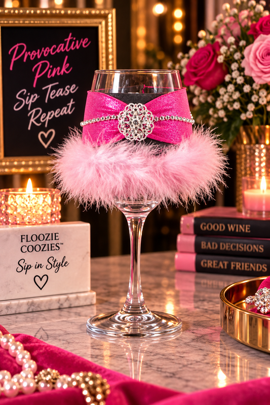 Winey Bitches Co. “Provocative Pink” Rhinestone Trail Floozie Coozie™