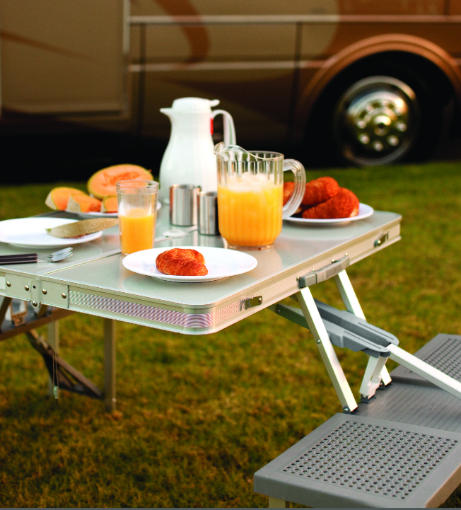 Aluminum Portable Picnic Table with Seats