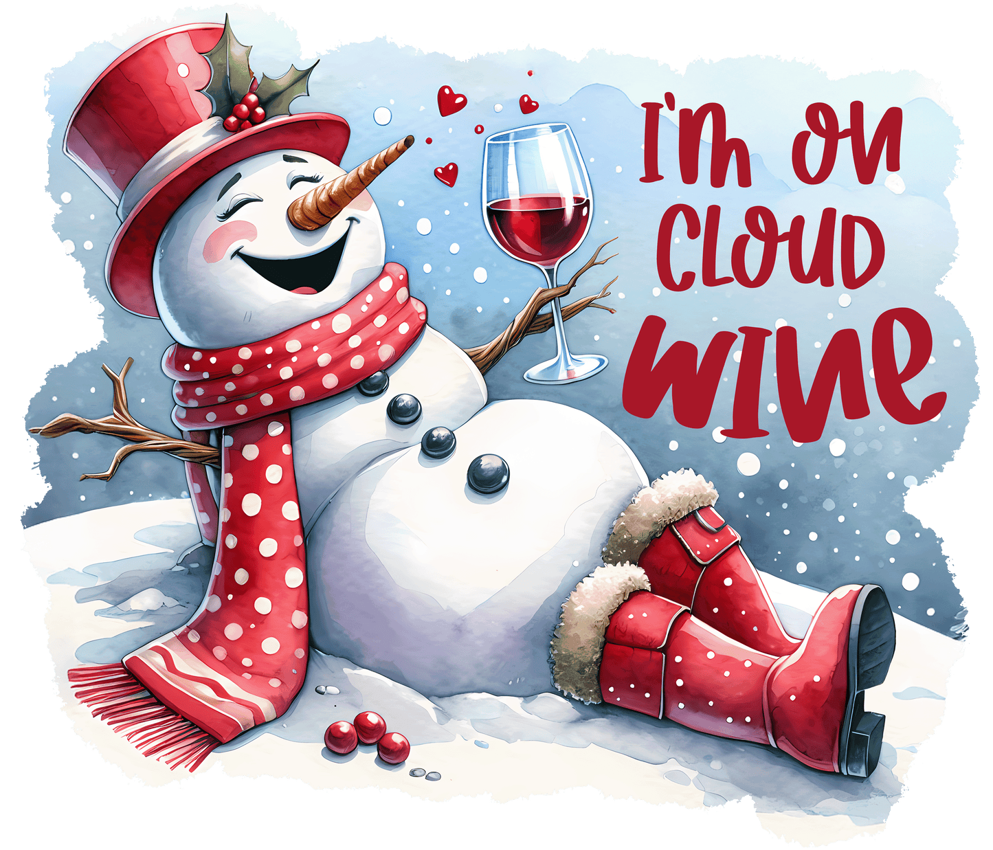 Winey Bitches Co "I'm On Cloud Wine” — Snowman Holiday Bling Glass" Snowman Collection Holiday Drinkware-Choose your color