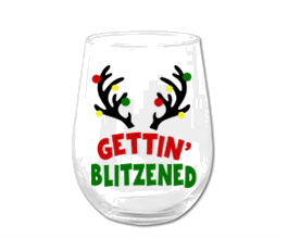 Winey Bitches Co Funny Christmas Holiday Stemless Wine Glass 4 pack "Holiday Cheer"