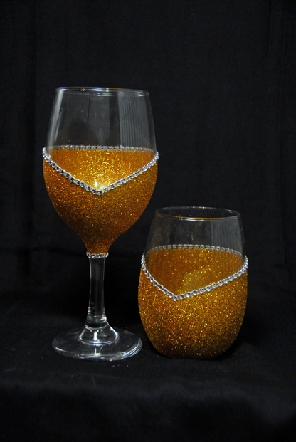 Personalize Your Glass – Bling Stem or Stemless Wine Glass (Winey Bitches Custom Collection)