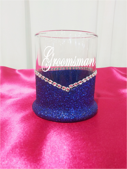 Winey Bitches Co Groomsman Wedding Party Whiskey Glitter Glasses