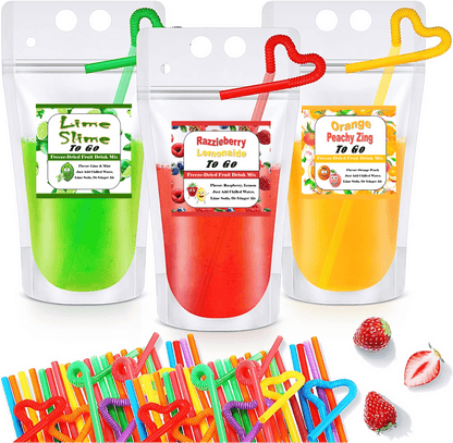Kids Sipperz "To Go" REAL FRUIT Party Pouches Craft Drink Mixes- Choose from 9 Flavors