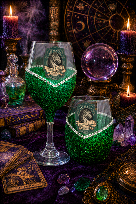 Winey Bitches Co 🐉🍷 Dragon’s Breath Halloween Potion Glitter Wine Glass